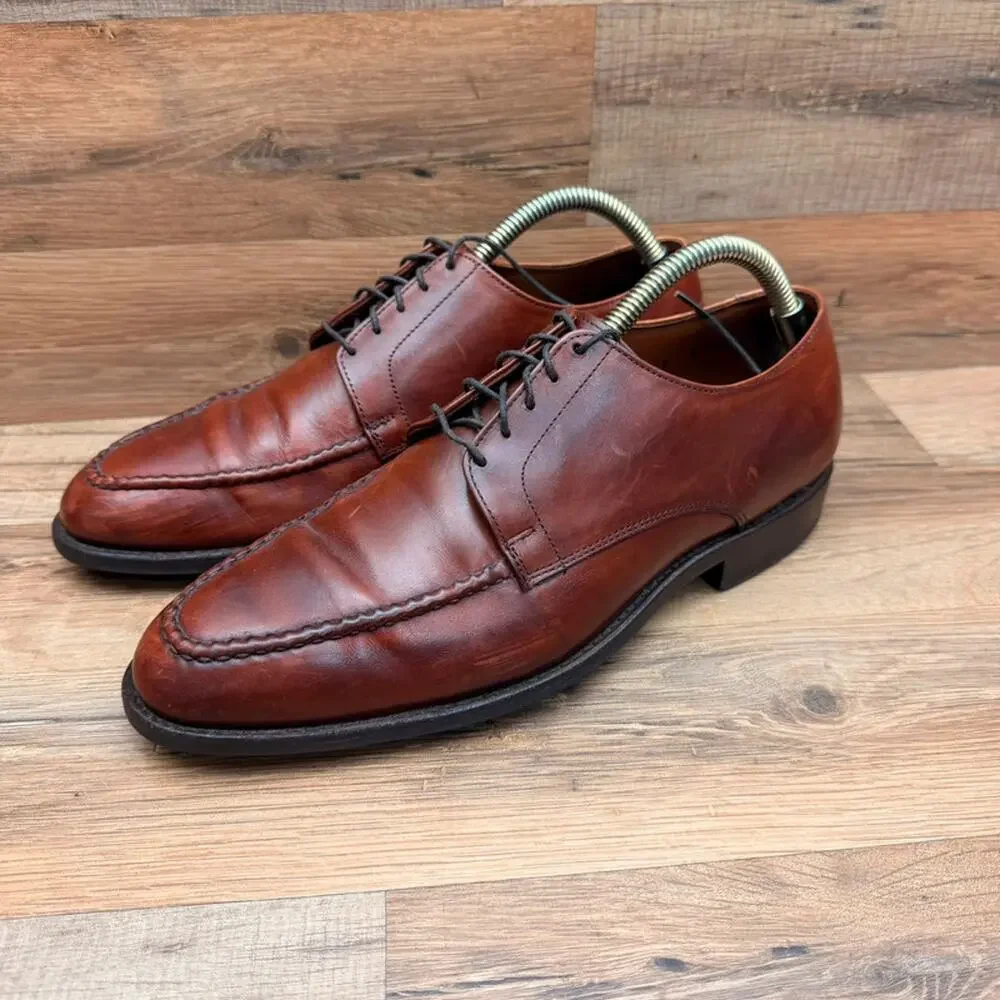 Allen Edmonds Size 9D Dress Oxfords shoes Brown Leather Lace Up